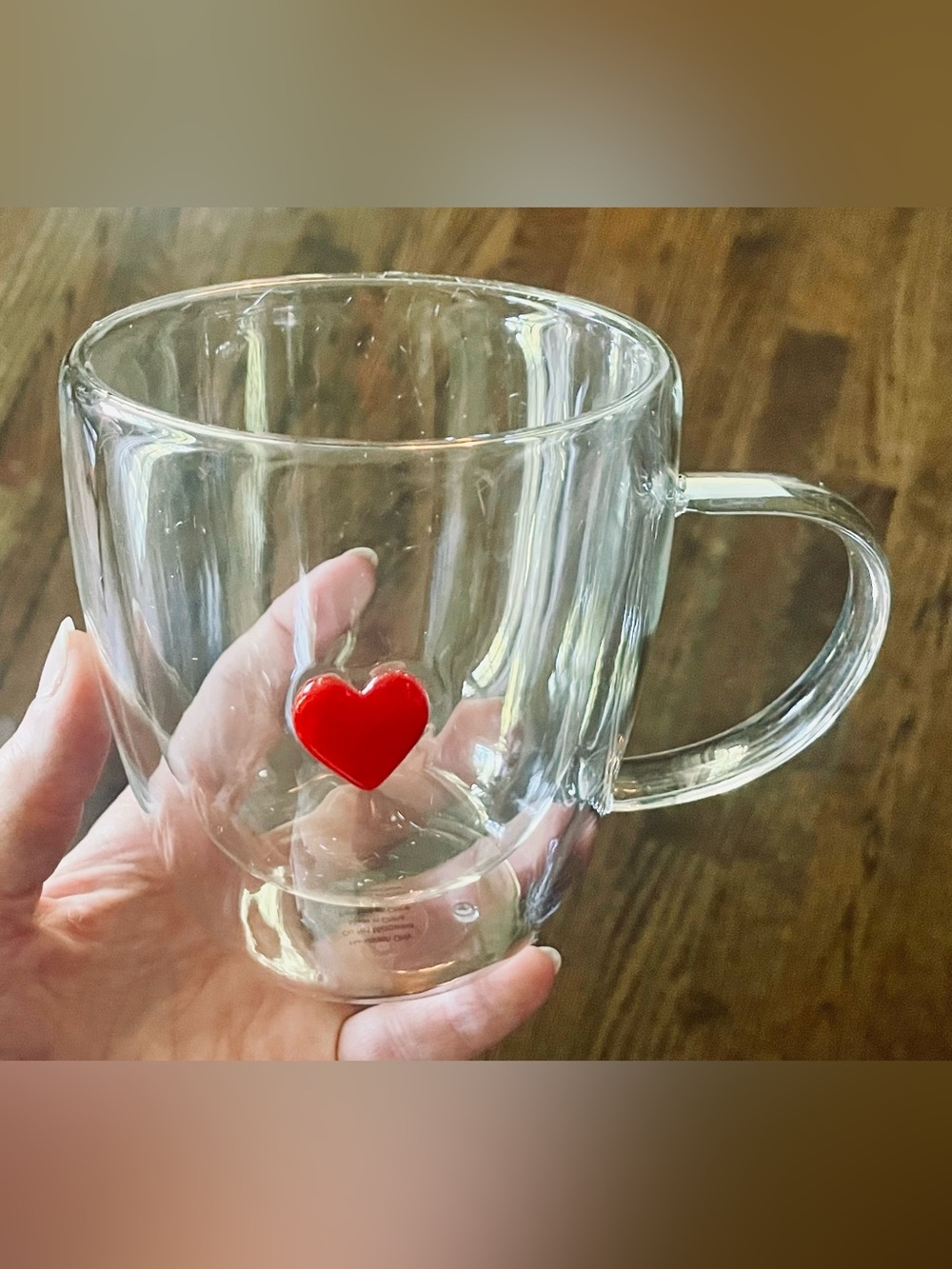 Anthropologie Heart Icon Glass Mug